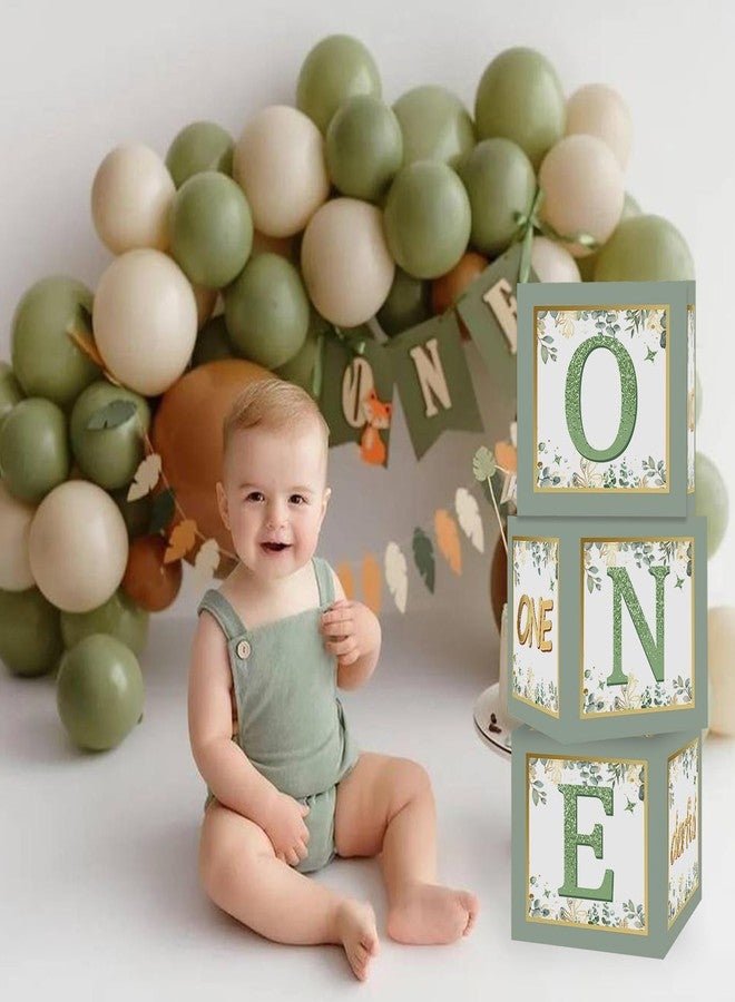 Racenaf 1st Birthday Boxes Decorations - 3Pcs Sage Green and Gold Miss Onederful Balloons Boxes for Girls One Year Old Party Cardboard Box Decor, 1st Birthday Party Supplies - Image 5